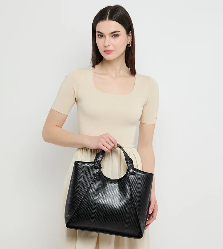 آن كلاين حقيبة ساتشل آن كلاين بنقش جلد التمساح